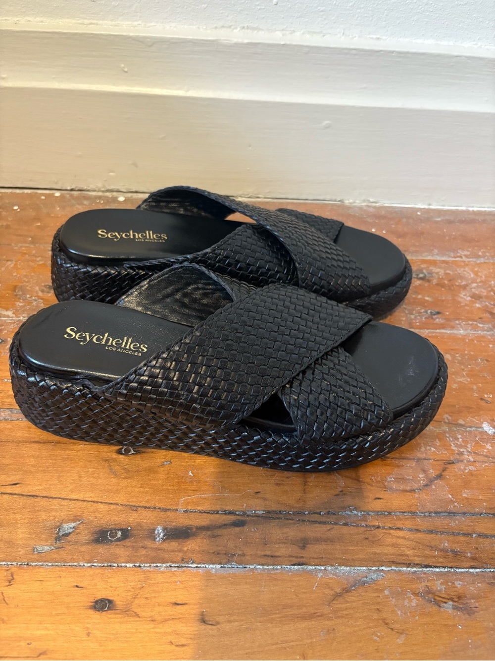 Seychelles Black Woven Slide Sandals - Picture 4 of 6